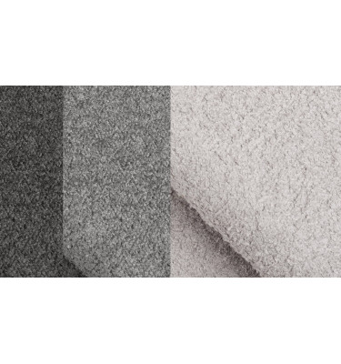 Canapé d'angle 5 places CALME, tissu gris clair et gris foncé