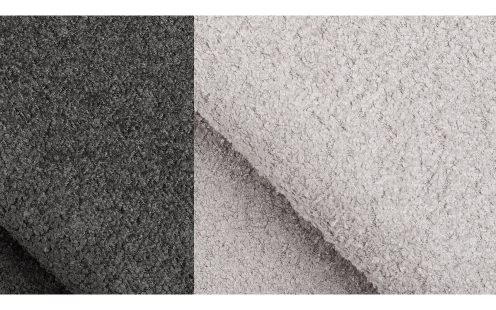 Canapé d'angle 5 places CALME, tissu gris clair