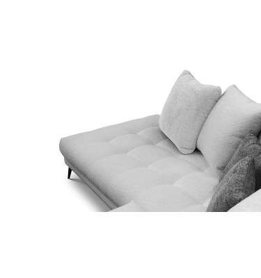Canapé d'angle 5 places CALME, tissu gris clair