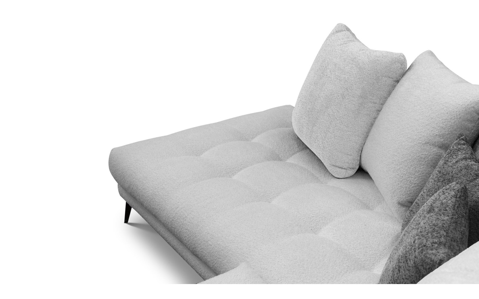 Canapé d'angle 5 places CALME, tissu gris clair