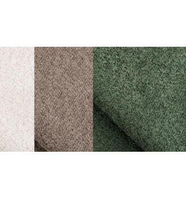 Canapé d'angle 5 places CALME, tissu olive et beige