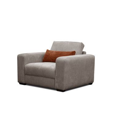 Fauteuil en velours côtelé OLI, taupe