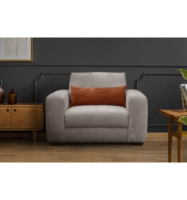 Fauteuil en velours côtelé OLI, taupe