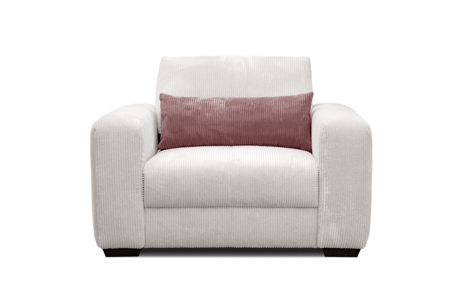 Fauteuil en velours côtelé OLI, blanc cassé