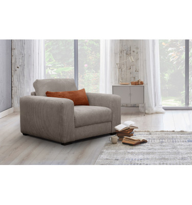 Fauteuil en velours côtelé OLI, taupe