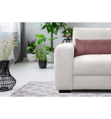 Fauteuil en velours côtelé OLI, blanc cassé