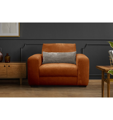 Fauteuil en velours côtelé OLI, orange