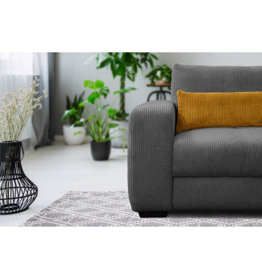 Fauteuil en velours côtelé OLI, gris foncé