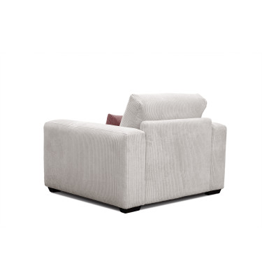 Fauteuil en velours côtelé OLI, blanc cassé