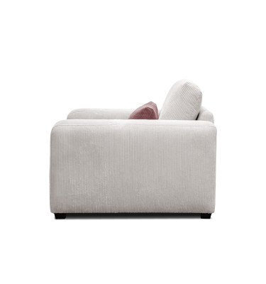 Fauteuil en velours côtelé OLI, blanc cassé