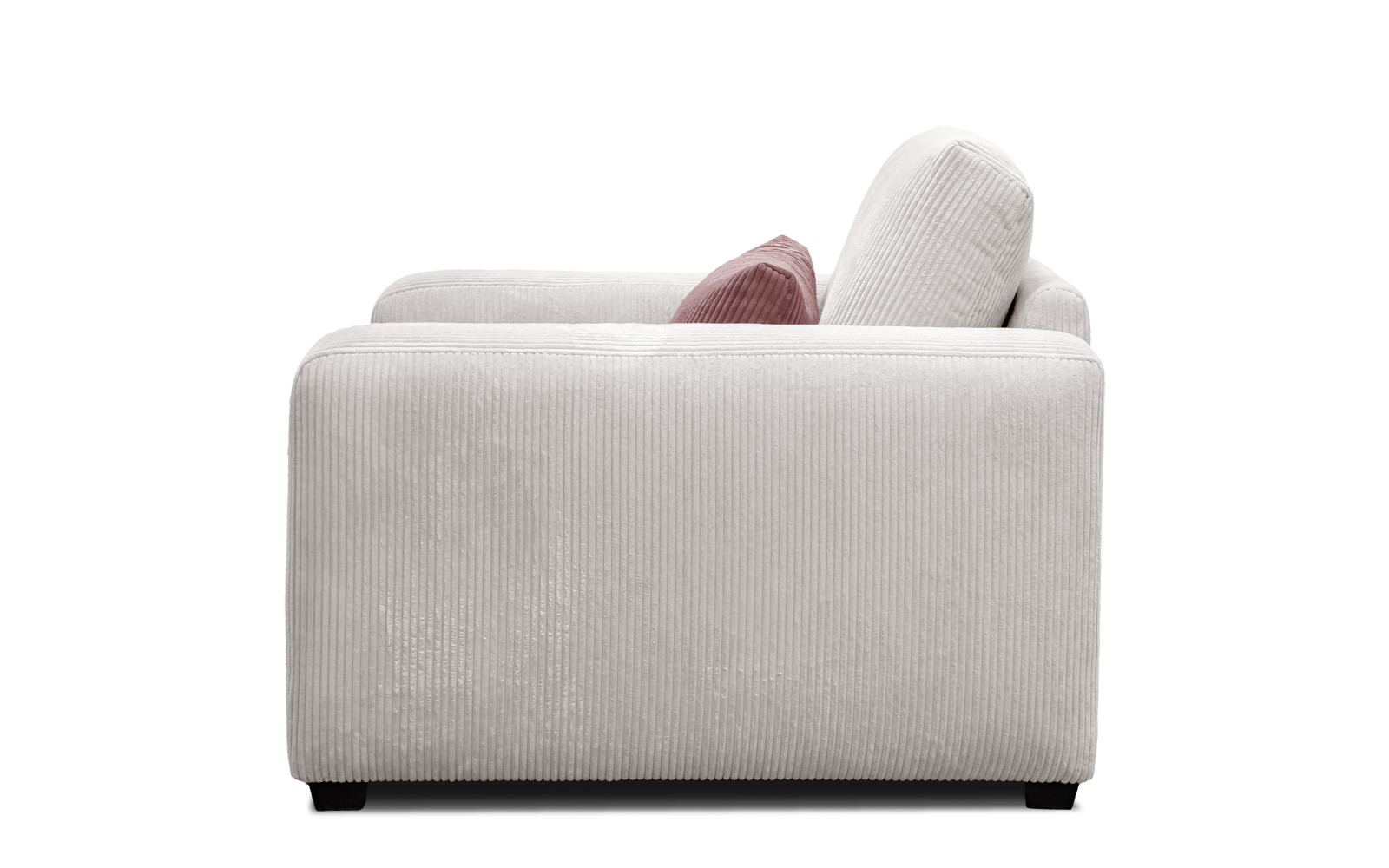Fauteuil en velours côtelé OLI, blanc cassé