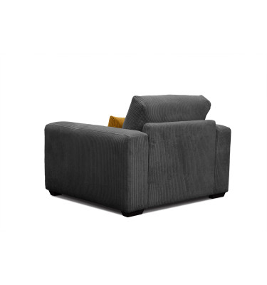Fauteuil en velours côtelé OLI, gris foncé