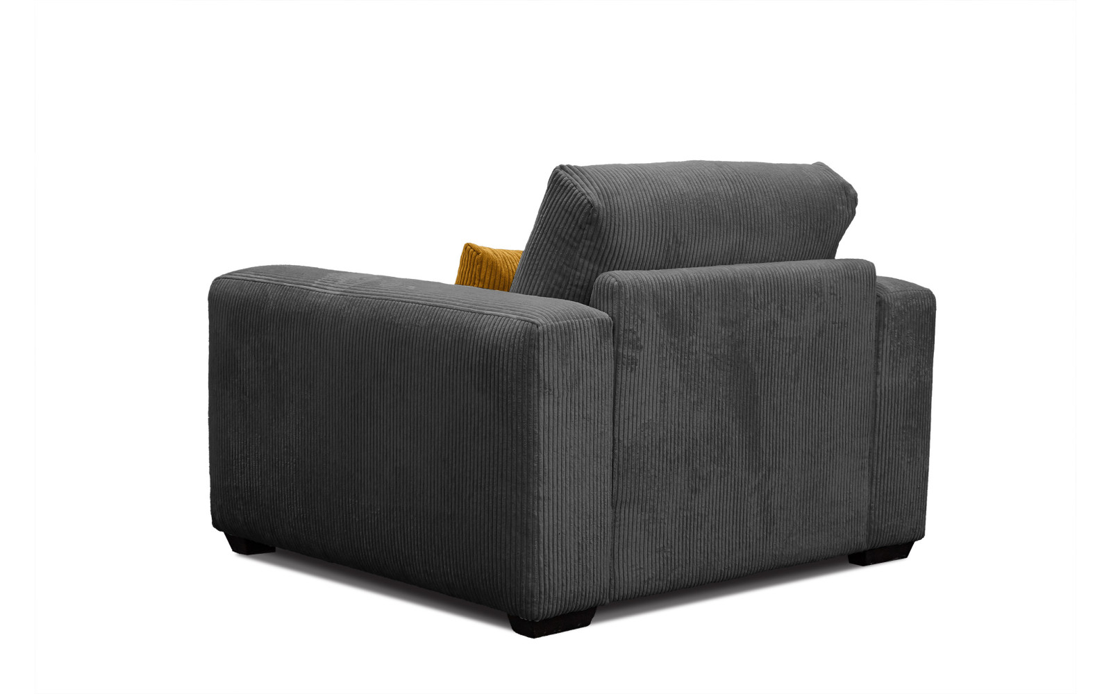 Fauteuil en velours côtelé OLI, gris foncé