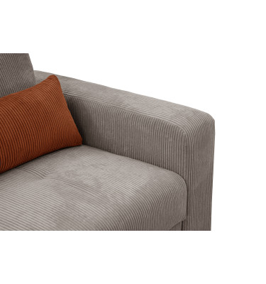 Fauteuil en velours côtelé OLI, taupe
