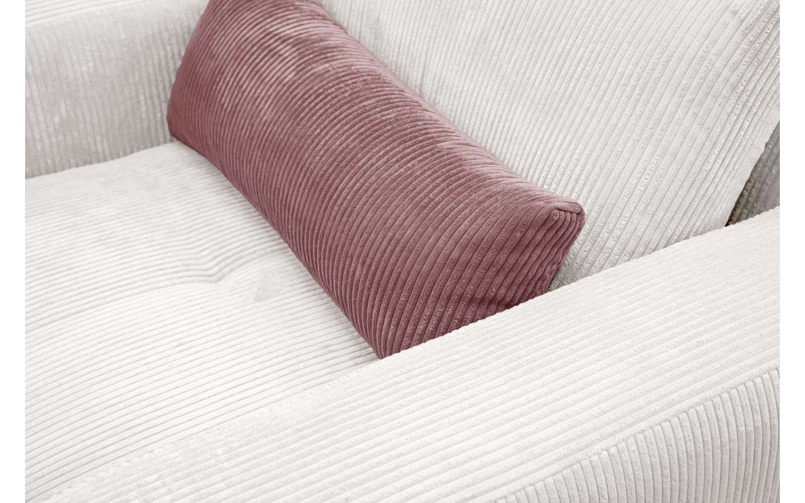 Fauteuil en velours côtelé OLI, blanc cassé