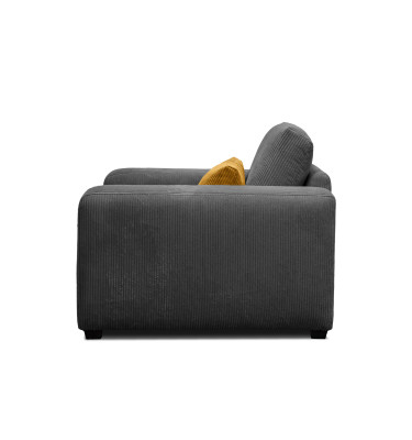 Fauteuil en velours côtelé OLI, gris foncé
