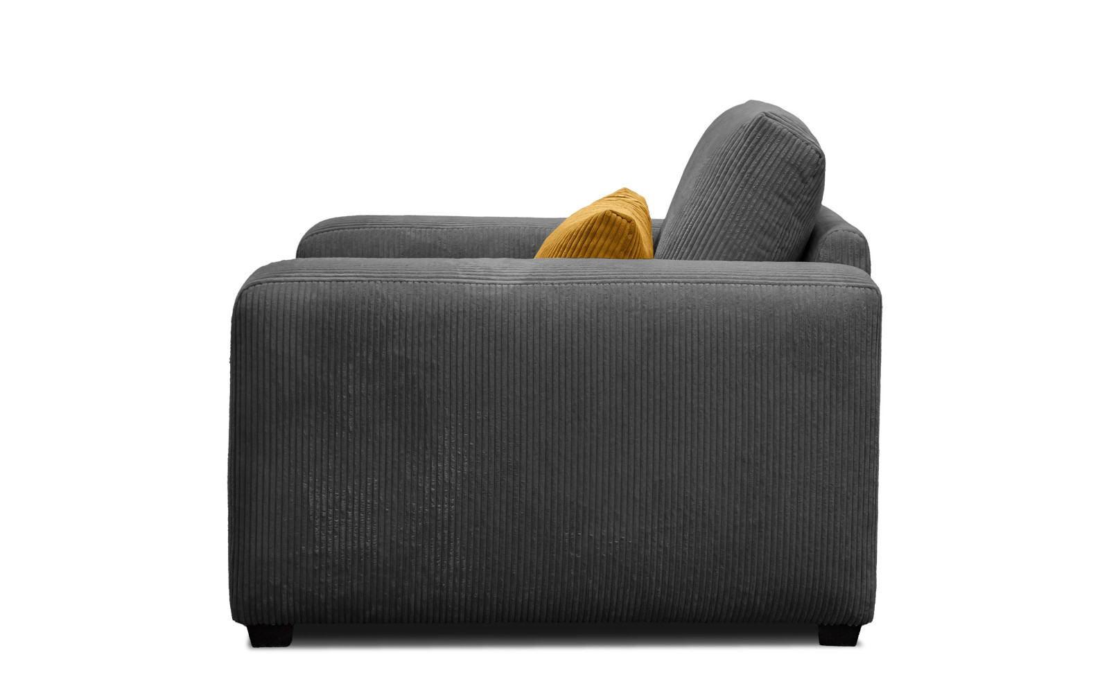 Fauteuil en velours côtelé OLI, gris foncé