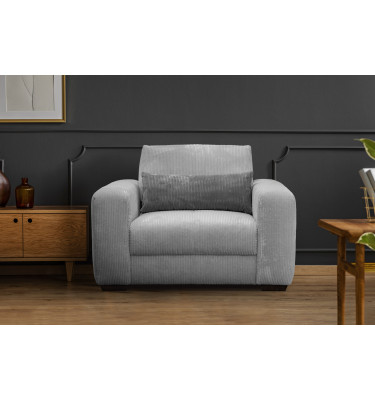 Fauteuil en velours côtelé OLI, gris clair