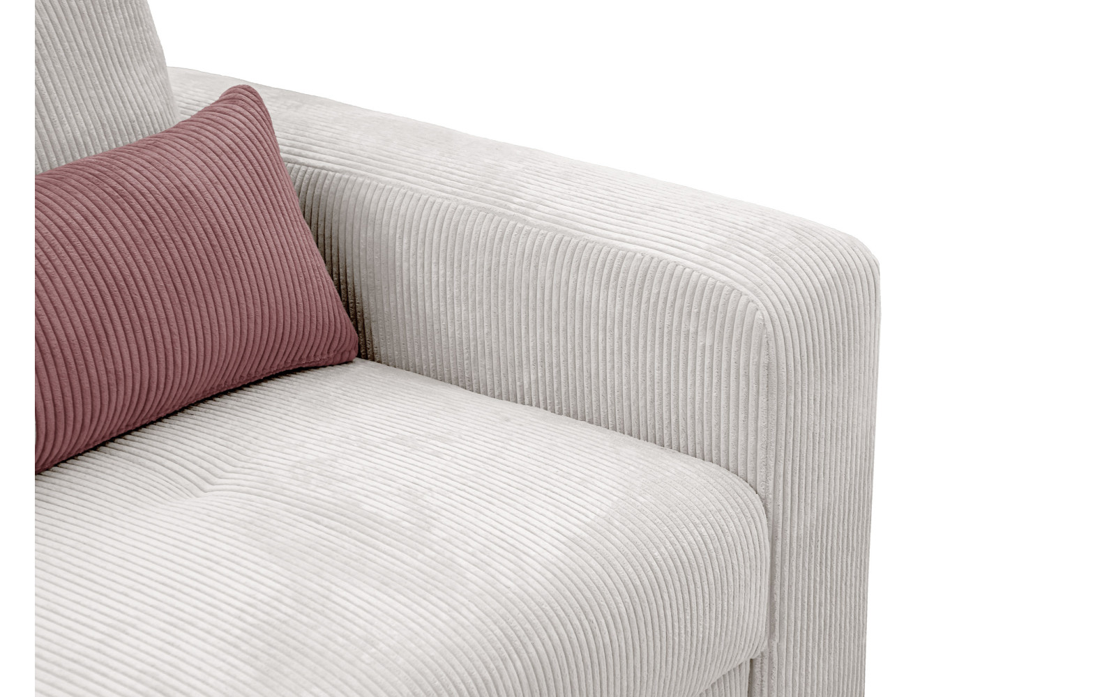 Fauteuil en velours côtelé OLI, blanc cassé