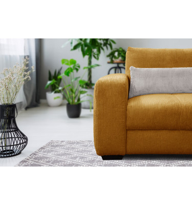 Fauteuil en velours côtelé OLI, jaune foncé