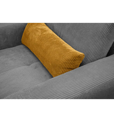 Fauteuil en velours côtelé OLI, gris foncé