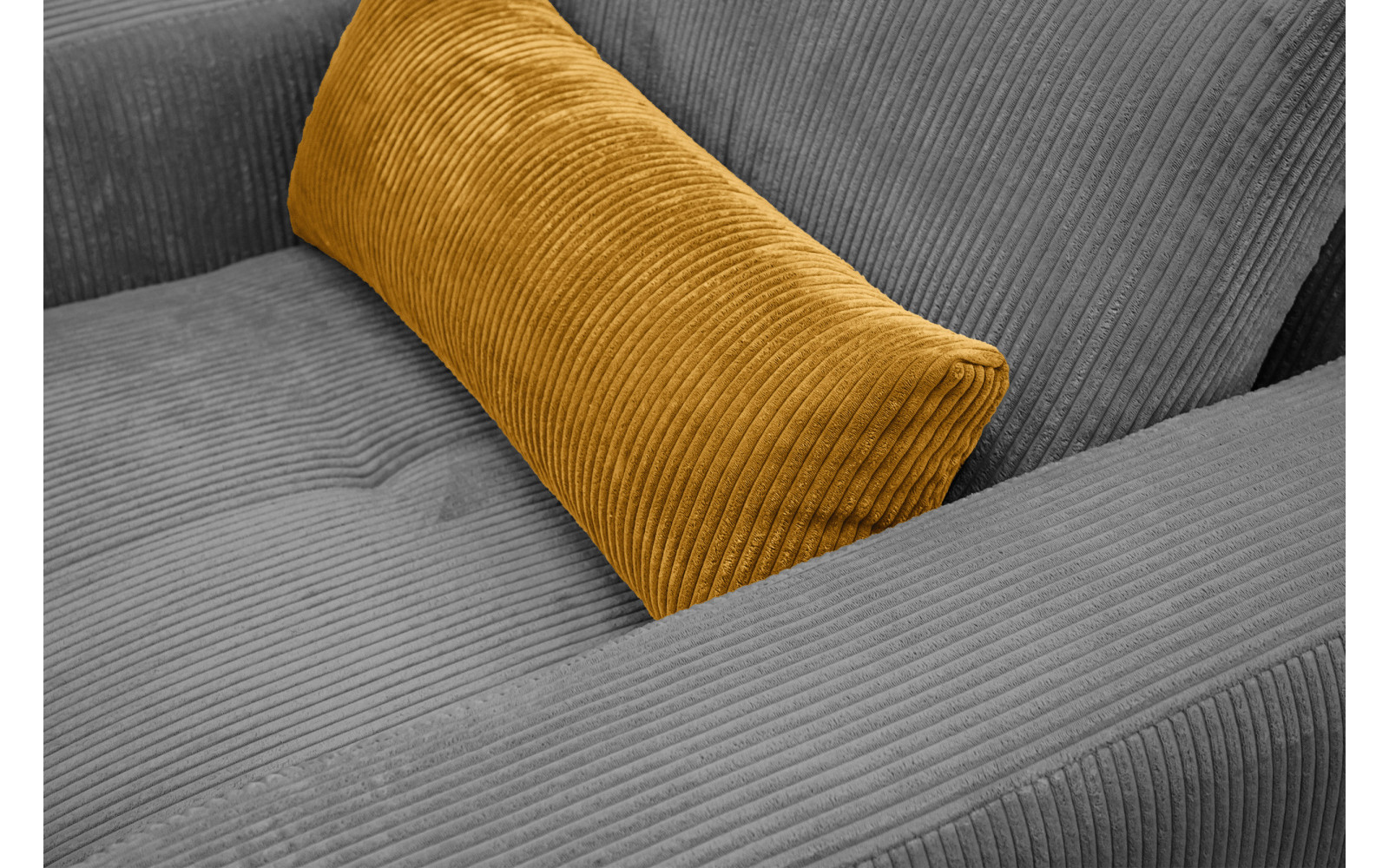 Fauteuil en velours côtelé OLI, gris foncé