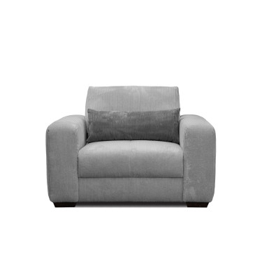 Fauteuil en velours côtelé OLI, gris clair