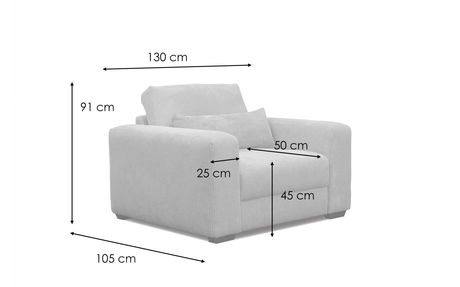 Fauteuil en velours côtelé OLI, sauge