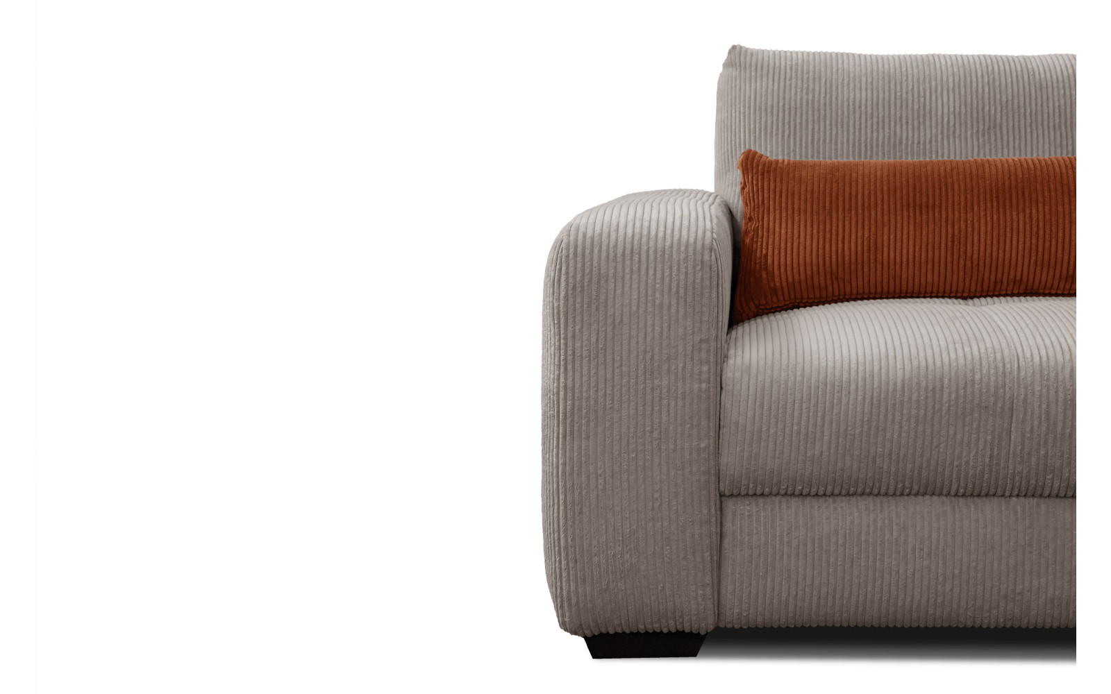 Fauteuil en velours côtelé OLI, taupe