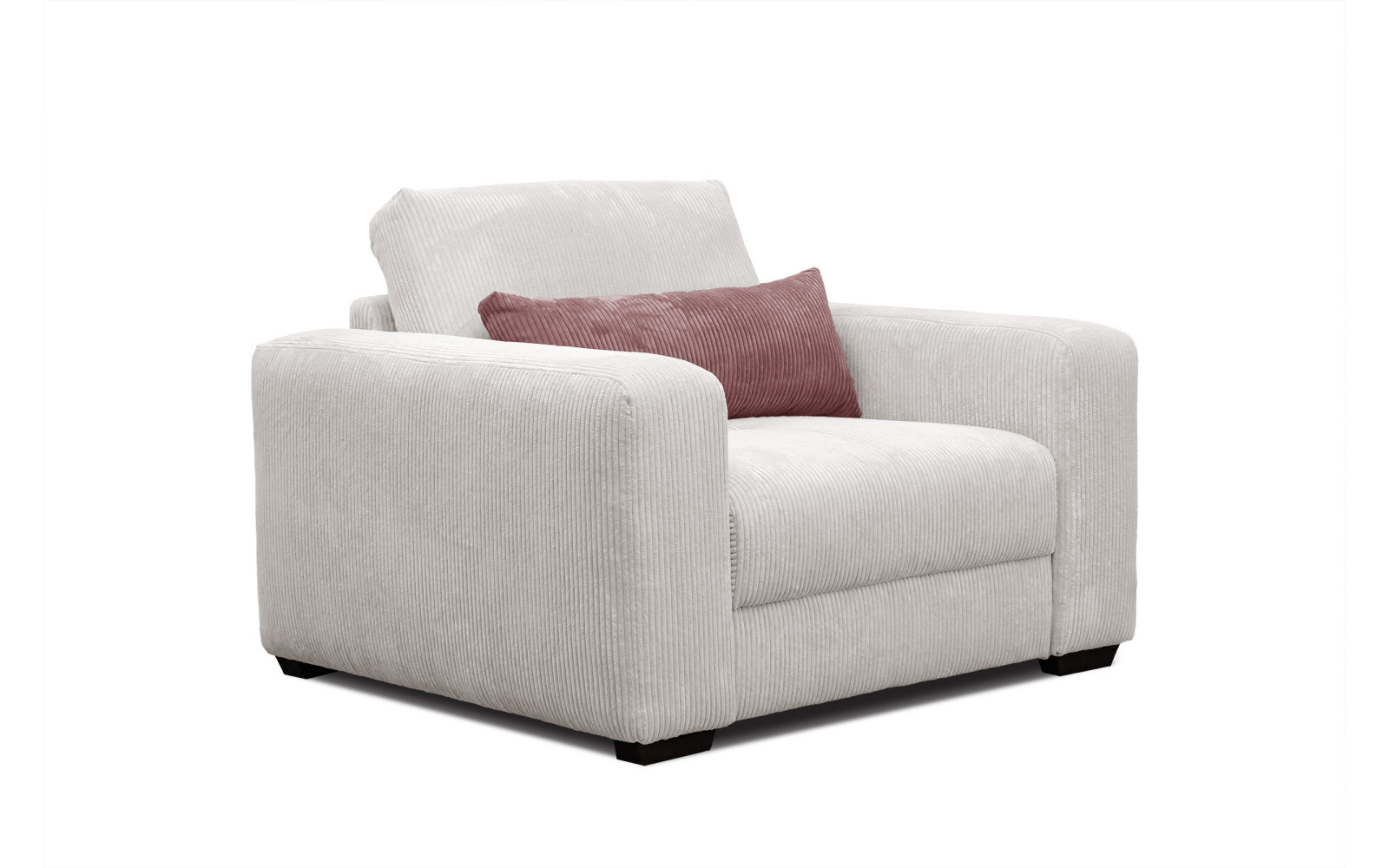 Fauteuil en velours côtelé OLI, blanc cassé