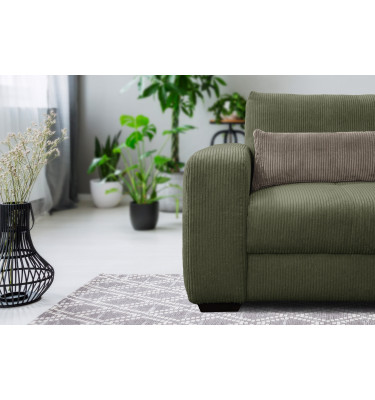 Fauteuil en velours côtelé OLI, olive