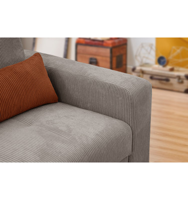 Fauteuil en velours côtelé OLI, taupe