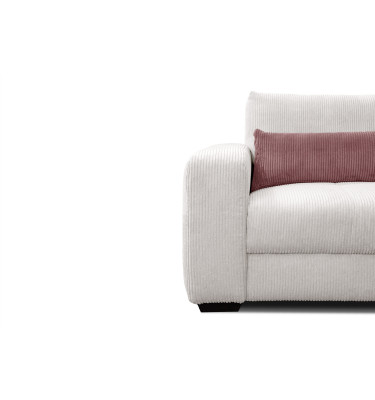 Fauteuil en velours côtelé OLI, blanc cassé