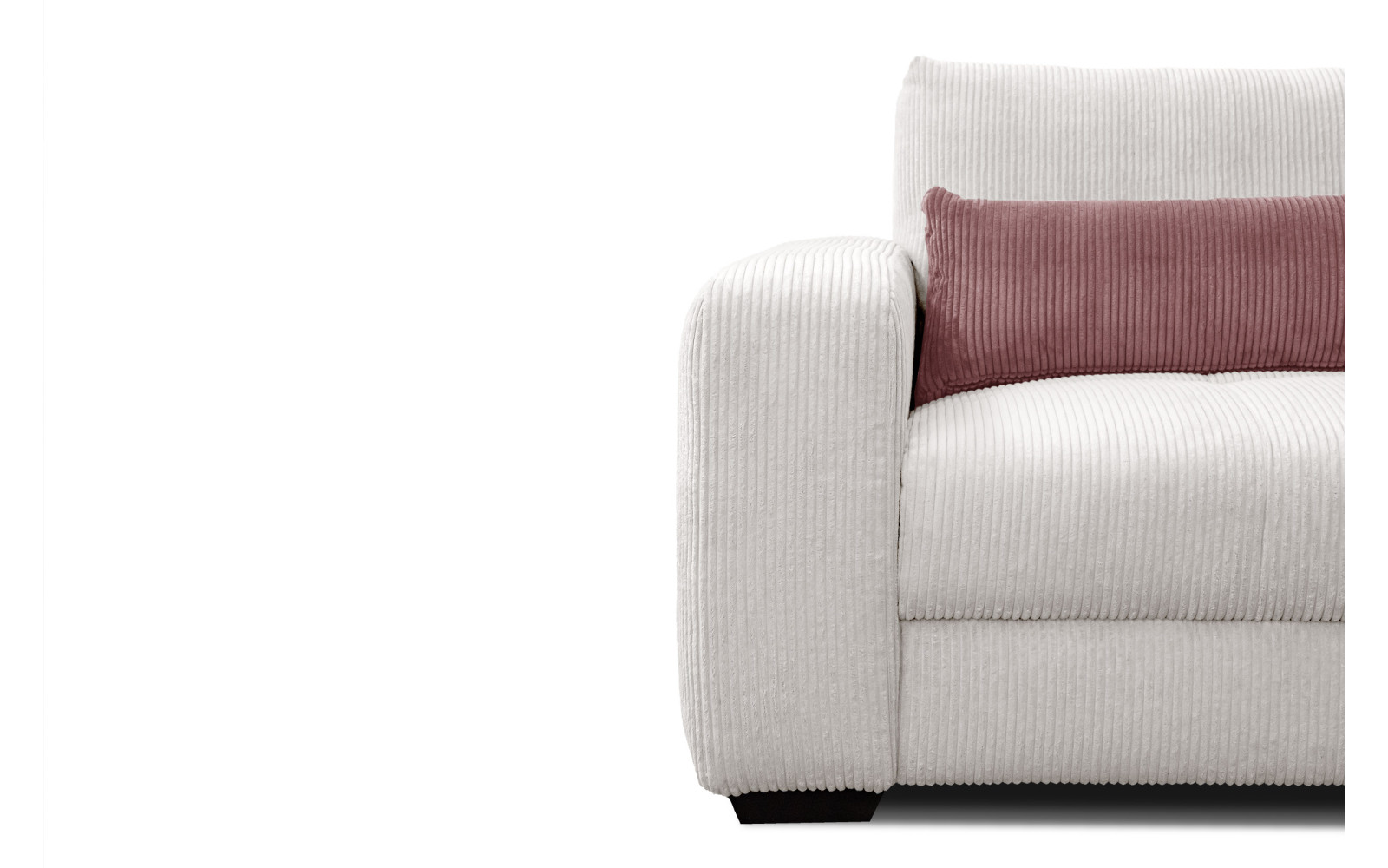 Fauteuil en velours côtelé OLI, blanc cassé