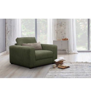 Fauteuil en velours côtelé OLI, olive