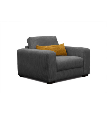 Fauteuil en velours côtelé OLI, gris foncé