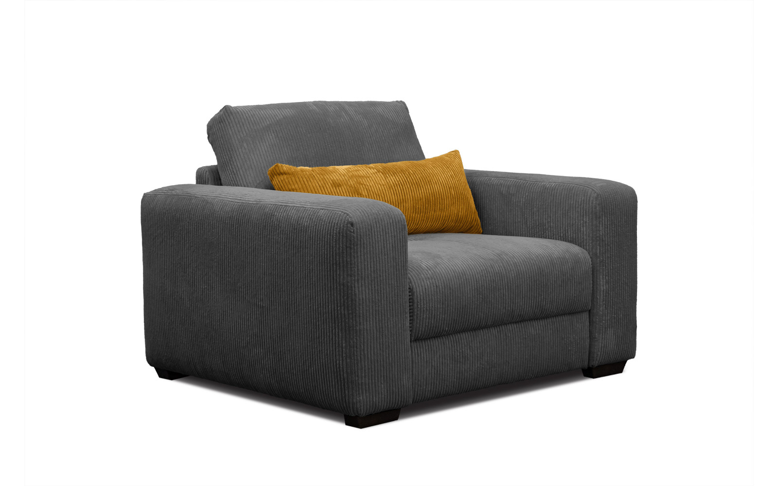 Fauteuil en velours côtelé OLI, gris foncé