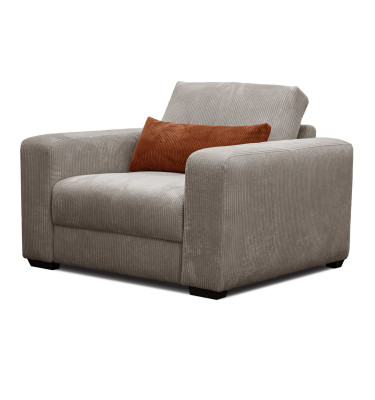 Fauteuil en velours côtelé OLI, taupe