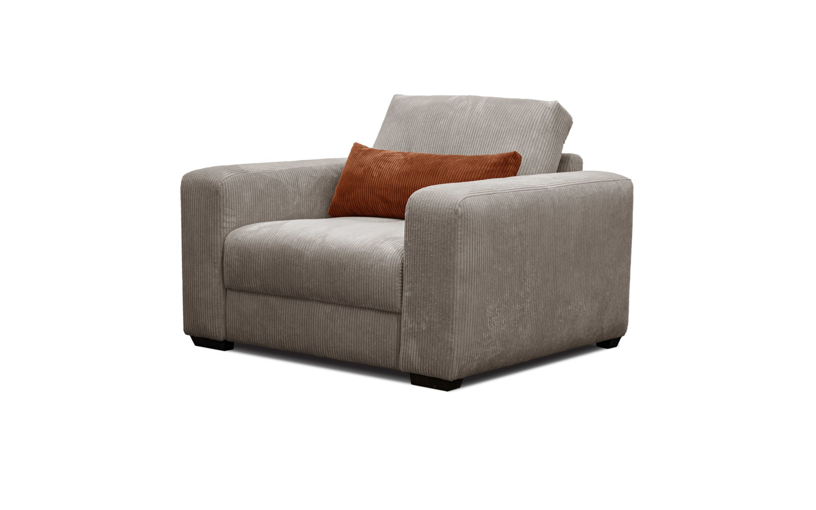 Fauteuil en velours côtelé OLI, taupe