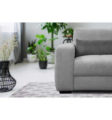 Fauteuil en velours côtelé OLI, gris clair