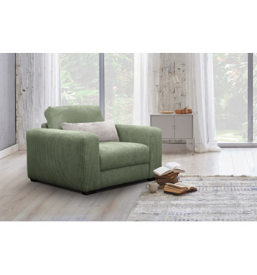 Fauteuil en velours côtelé OLI, sauge