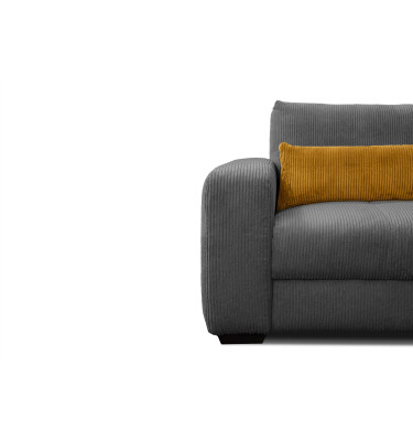 Fauteuil en velours côtelé OLI, gris foncé