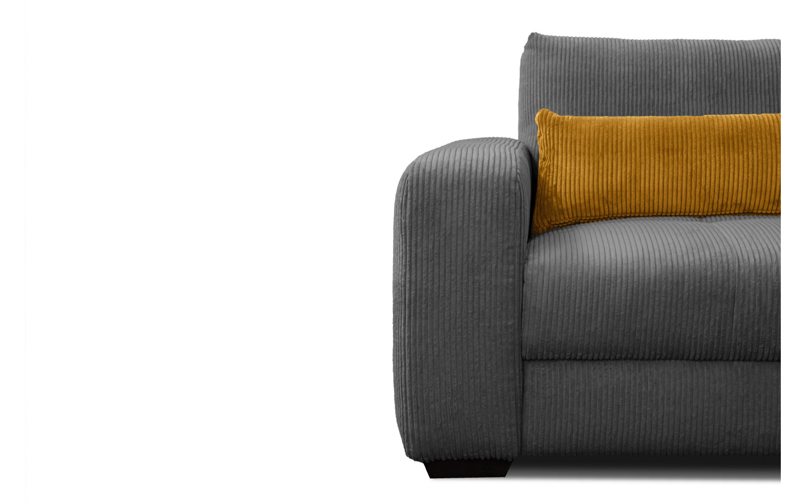 Fauteuil en velours côtelé OLI, gris foncé