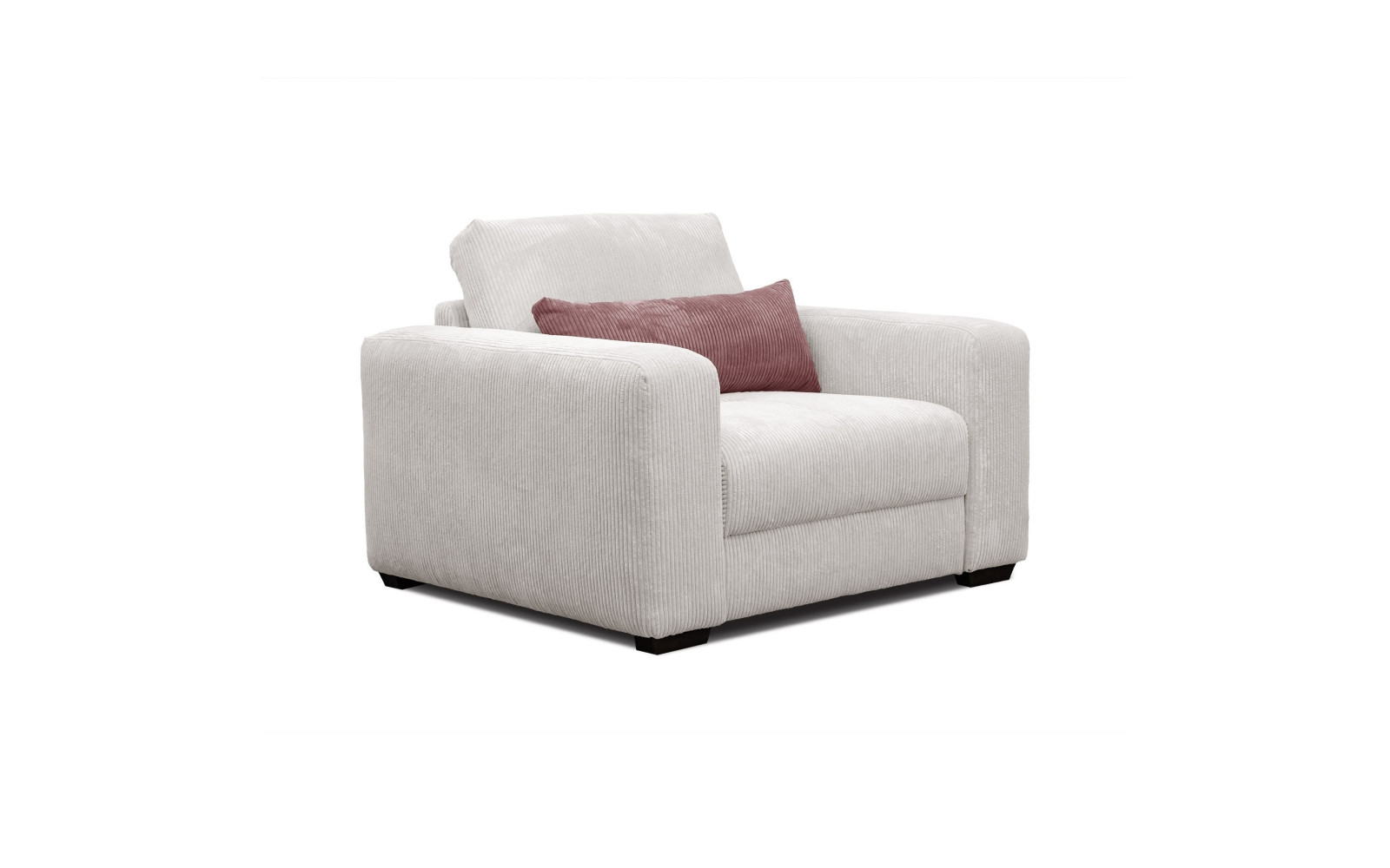 Fauteuil en velours côtelé OLI, blanc cassé