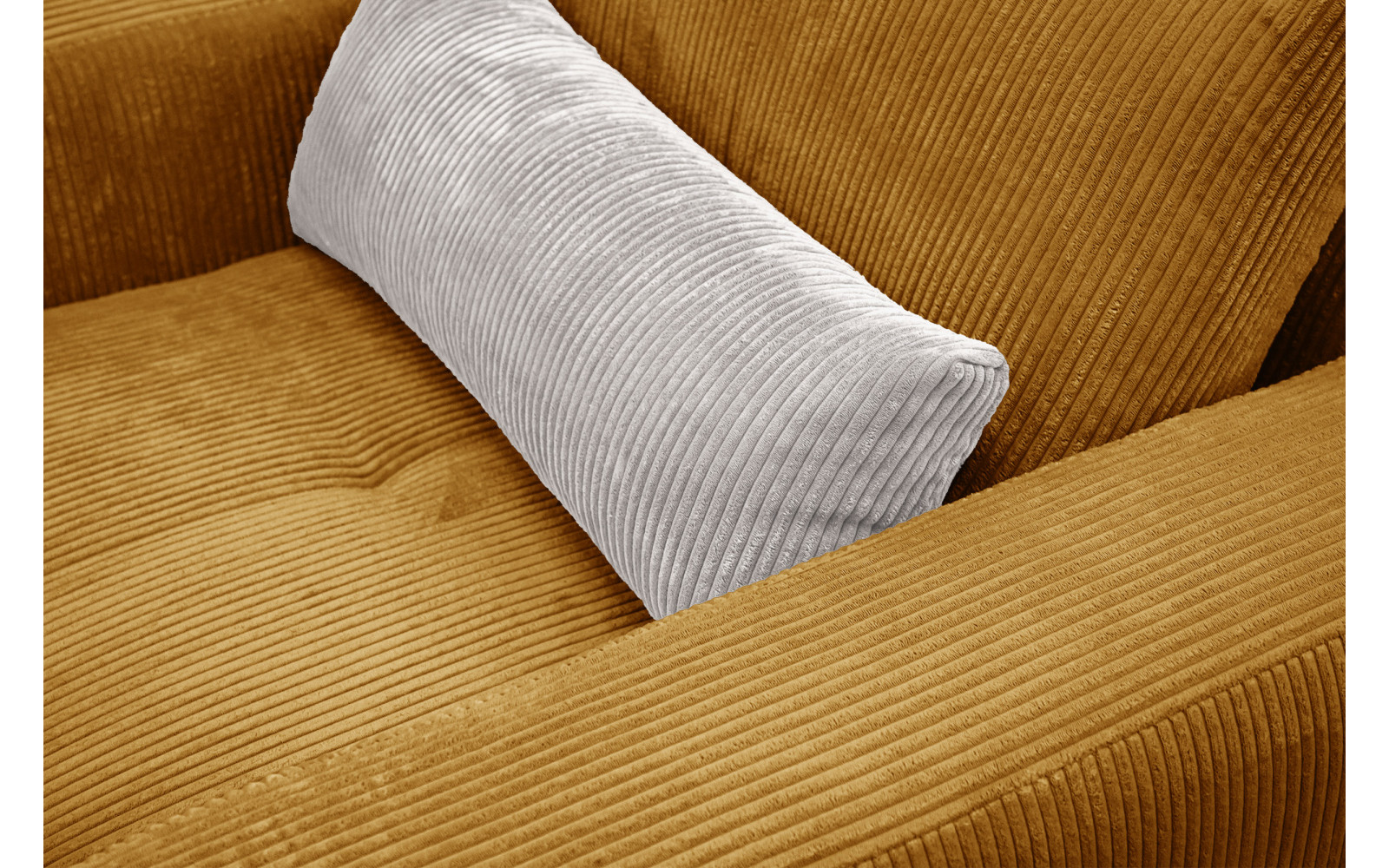 Fauteuil en velours côtelé OLI, jaune foncé