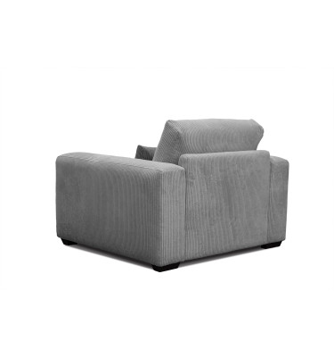 Fauteuil en velours côtelé OLI, gris clair