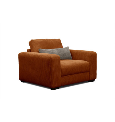 Fauteuil en velours côtelé OLI, orange