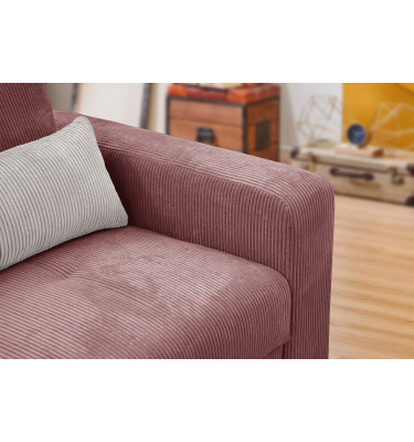 Fauteuil en velours côtelé OLI, rose