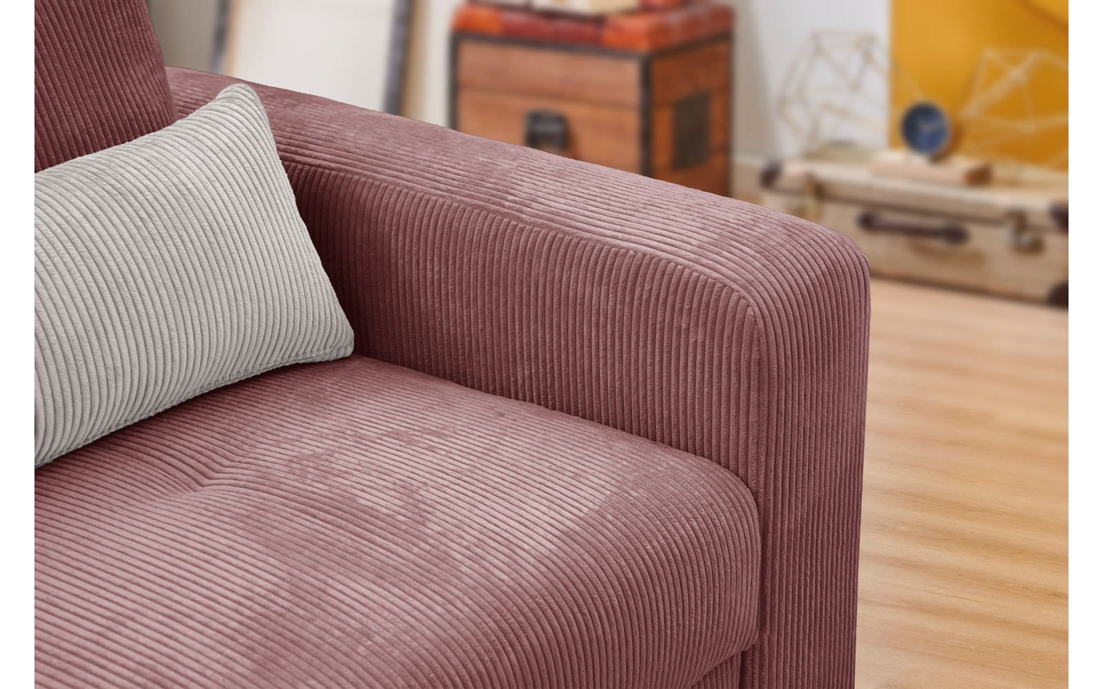 Fauteuil en velours côtelé OLI, rose