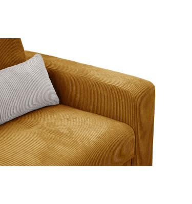 Fauteuil en velours côtelé OLI, jaune foncé